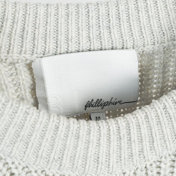 3.1 Phillip Lim AW/12 Runway Navy & Oatmeal Cable-Knit Cutout Sweater - Picture 5 of 11